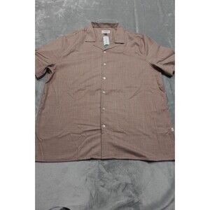 Julian & Mark Men's Size XL Dark Pink Soft Touch Stretch Crosshatch Button Shirt